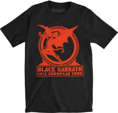 Immagine prodotto di Black Sabbath - Maglietta "Europe '75" per uomo/donna Unisex RO1606 (L) (Nero)