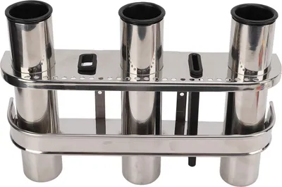 Produktbild von Angelrutenhalter Marine Edelstahl 3 Rohrverbindungsschote mit Symbolleiste für Yachtboot -LKW RV