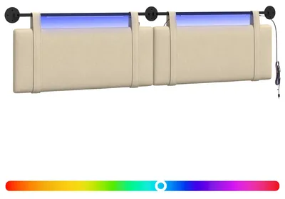 Image de vidaXL Tête de lit suspendue en tissu crème