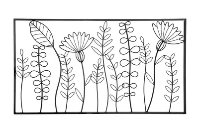 Produktbild von Casablanca Wandrelief, rechteckig, "Rankblätter", Blumendesign, Metall, schwarz, , L. 1 cm, B. 100 cm, H. 55 cm 67485