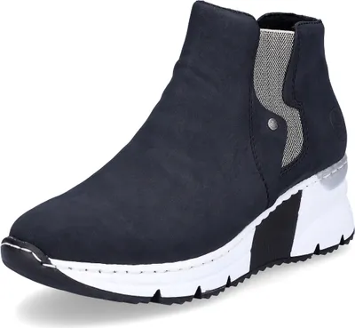 Produktbild von Rieker Damen Chelsea Boot Keilabsatz Elastikeinsatz Stiefelette X6361, Größe:41 EU, Farbe:Blau