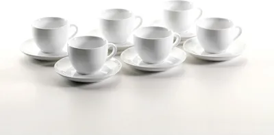 Produktbild von Mäser 924228 COLOMBIA Cappuccinotasse mit Unterteller, weiß, 12-teilig (1 Set)