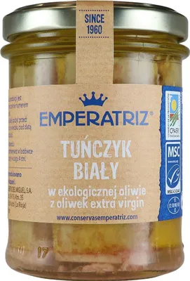 Obrázok produktu pre FILETKY Z BIELEHO TUNIAKA MSC VEXTRA PANENSKOM OLIVOVOM OLEJI 200 g (130 g) (JAR) - EMPERATRIZ