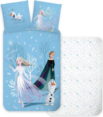 Obrázok produktu pre Posteľná bielizeň Disney Ľadová kráľovná Snežný deň 140×200 cm, 70×90 cm