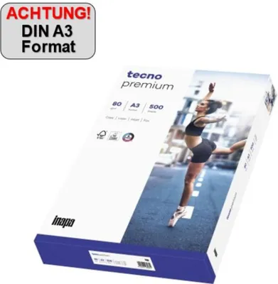 Produktbild von Kopierpapier Premium 2100011498 A3 80g 500 Blatt Packung mit 5 Stück