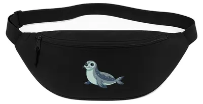 Produktbild von Huuraa Bauchtasche Seehund Comic 2,5 Liter Black Polyester Crossbody Bag Geschenkidee