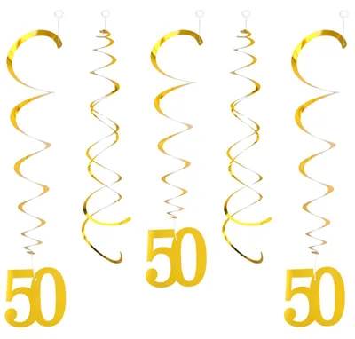 Produktbild von Set mit 20 goldenen Dekorationen für den 50. Geburtstag und das goldene Hochzeitjubiläum