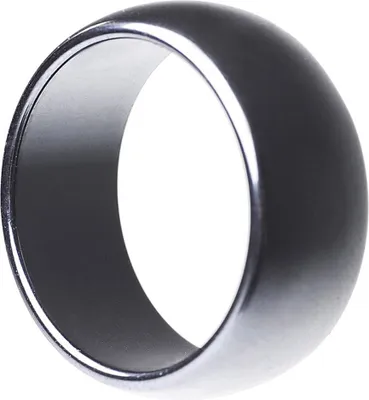 Produktbild von Breiter Ring aus echtem Hämatit glatt grau rund uni Steinring Fingerring Innenumfang 67mm  Ø21.3mm