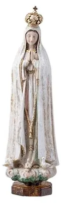 Maagd-Figur Fatima, handbemalt, Harz, 30 cm