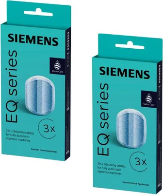 Produktbild von SIEMENS TZ80002 2 x 3 Stück Entkalkungstabletten für alle EQ + surpresso  Kaffeevollautomaten TZ80002A, Effektive Entkalkung für Kaffeemaschinen. Wartungsset für optimale Leistung