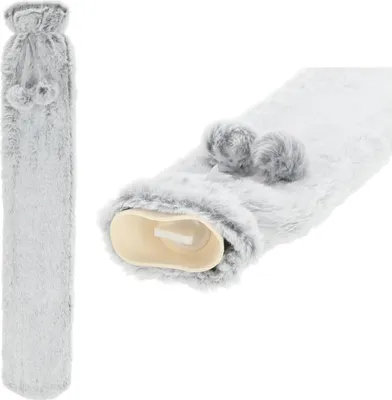 Produktbild von GRAU Wärmflasche Schlauch Fell 72cm weich extra lang Winterzeit Wärme