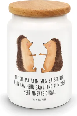 Produktbild von Mr. & Mrs. Panda Dose Igel Liebe - Weiß - Geschenk, Teedose, Vorratsdose, Freundin, behälter, Jahrestag, Hochzeitstag, Keksdose, Kaffeedose