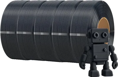 Immagine prodotto di filamento per stampante 3D, materiale PETG, superficie opaca, PETG nero
