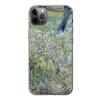 Produktbild von MuchoWow® Handyhülle Schutzhülle Hülle für iPhone 12 Pro Max Baumstämme im Gras - Vincent van Gogh Silikon Softcase Handy Hülle - Hartschale