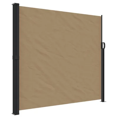 Image de vidaXL Marquise latérale extensible Taupe 180x500 cm