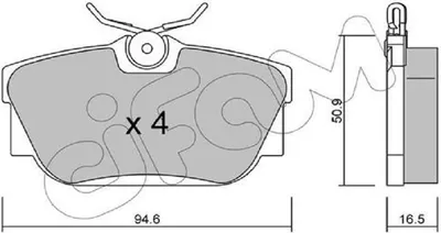 Produktbild von CIFAM Bremsbeläge Satz Hinten Bremsklötze für VW Transporter IV Bus (70B, 70C, 7DB, 7DK, 70J, 70K, 7DC, 7DJ) 822-346-0