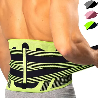 Produktbild von Rückenstütze für Damen & Herren - Rückenunterstützung für Arbeit & Sport - Rückenbandagen für Lumbago, Hernie, Arthrose, Skoliose & Rückenschmerzen (L, Schwarz)