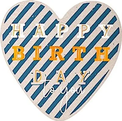 Produktbild von Grußkarte happy hearts »09« \Happy Birthday to you\" in Herzform"