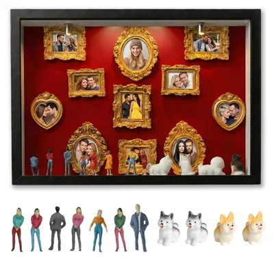 Mini Museum Fotolijst DIY Set mit goldenen Rahmen
