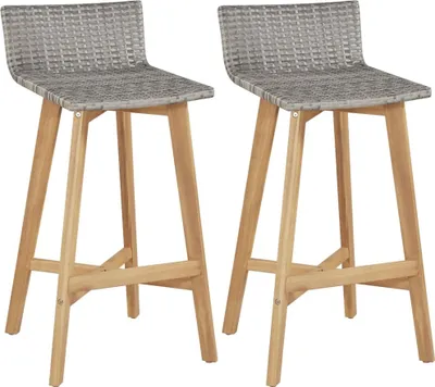 Produktbild von Barhocker 2 Stk. Massivholz Akazie