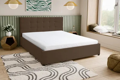 Produktbild von VENASI JESSA Polsterbett 180x200 Doppelbett mit Bettkasten und Lattenrost BRAUN