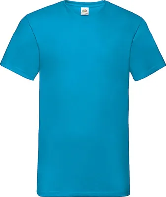 Immagine prodotto di Fruit of the Loom 61-066-0 | Maglietta Valueweight con scollo a V da uomo - Colore: Azure Blue - Taglia: S