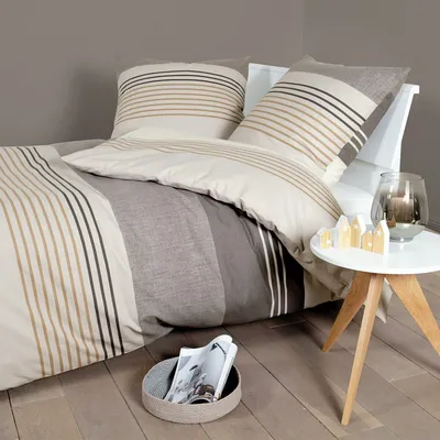 Produktbild von Janine Feinbiber Bettwäsche Davos 65110 vulkan sand 155x220 cm + 80x80 cm