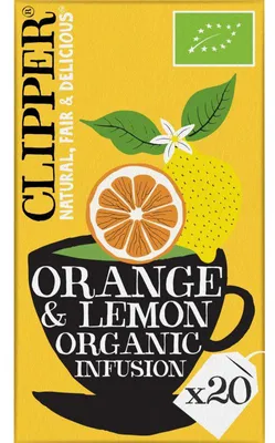 Immagine prodotto di Clipper Orange & Lemon Tea 40g – Tè aromatico alla frutta al gusto di arancia e limone