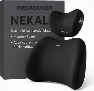 Obrázok produktu pre Sada bedrových vankúšov na krk z pamäťovej peny na opierku hlavy do auta DE.