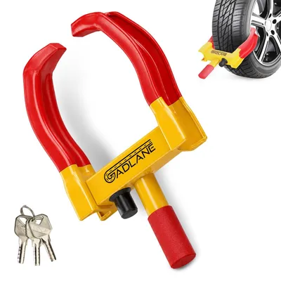 Productafbeelding van Wielklem - Wielslot anti-diefstal - Met 3 sleutels - 17,8 tot 27,9 cm banden