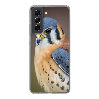 Produktbild von MuchoWow® Handyhülle Schutzhülle Hülle für Samsung Galaxy S21 FE Vogel - Makro - Blau Silikon Softcase Handy Hülle - Mobiltelefonhülle