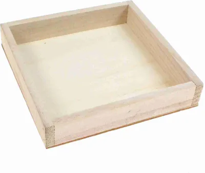 Produktbild von Holztablett quadratisch 16cm Deko Holz Tablett Platte Unterlage shabby vintage, Farbe:natur