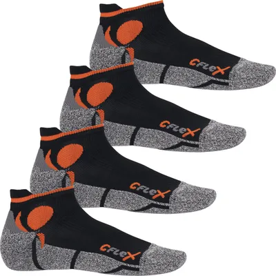 Produktbild von CFLEX Damen und Herren Running Funktions-Sneakersocken (4 Paar) Laufsocken - Schwarz-Orange 35-38