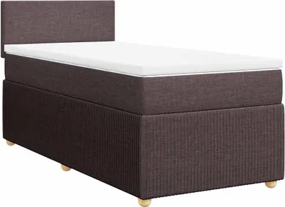 Produktbild von vidaXL Boxspringbett mit Matratze Dunkelbraun 100x200 cm Stoff