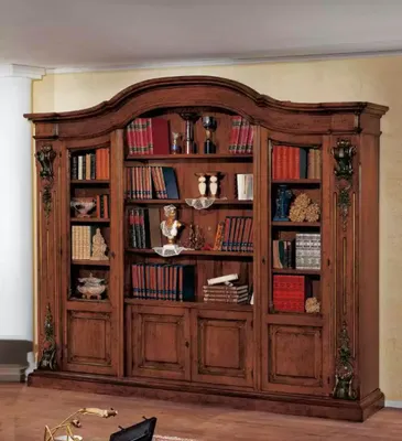 Produktbild von Klassisches Braunes Bücherregal Büro Möbel Regale Design Regal  Schrank