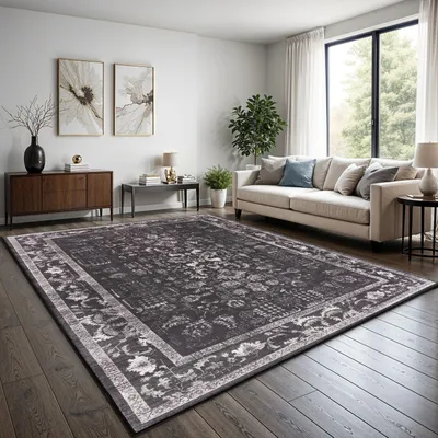 Produktbild von TT Home Boho Vintage Teppich Wohnzimmer Kurzflor – Retro Design, rutschfest & pflegeleicht, modern für Esszimmer & Flur Waschbar Größe 80x150 cm