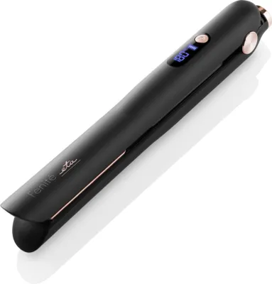 Produktbild von ETA Glätteisen Fenité Black I kabelloser Betrieb I 3 Temperaturstufen 150/165/180°C I Hochwertiger 3,7V Li-Ion Akku I Reiseetui I USB-Ladekabel