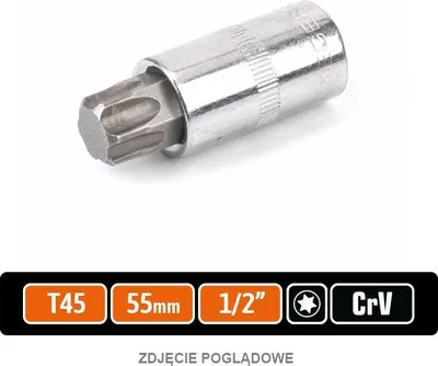 Immagine prodotto di chiave a bussola da 1/2" con punta TORX 55 mm/T45 / TEGER