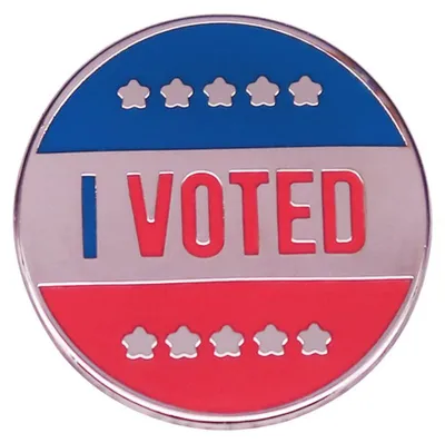 Produktbild von Emaille-Brosche "I voted for ", runde Sterne, Anstecknadeln, Abzeichen, Regenbog