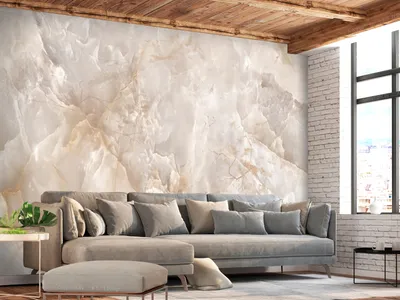 Produktbild von Vlies Fototapete SteinWand 400x280 cm Tapeten Wandtapete XXL Marmoroptik Abstrakt 3D Effekt beige weiß f-C-0458-a-a