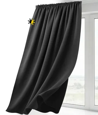 Produktbild von Beautex Kräuselband Vorhang blickdicht abdunkelnd U-Band 300x245cm,Dunkelgrau