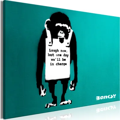 Produktbild von Vliesstoff Leinwandbild - Angry Monkey (1 Part) Vertical 120x80 cm Streetart g-C-0146-b-a