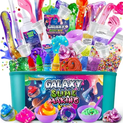 Immagine prodotto di Kit per creare slime, tema galassia, luminescente al buio, confezione da 24 pezzi
