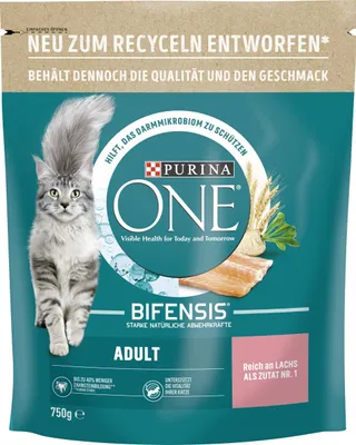 Productafbeelding van PURINA ONE® PURINA ONE® Katzen-Trockenfutter BIFENSIS® Lachs und Vollkorn Getreide 750,0 g