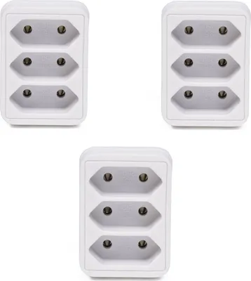 Produktbild von 3x Steckdosenleiste Mehrfachsteckdose 3-fach Flach Steckdose Euro Mehrfachstecker Steckerleiste Wandstecker EU