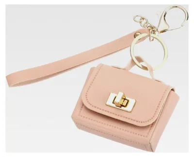 Produktbild von Mini Handtasche Niedliches Münztäschchen Schlüsselanhänger aus Kunstleder in Rosa