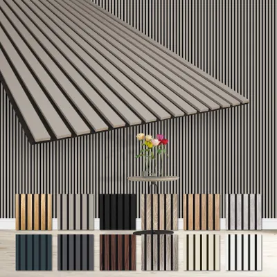 Produktbild von HEXIM Akustikpaneele 278x60cm - flexible Lamellenwand Holz MDF Wandpaneele Lamellenverkleidung Wandverkleidung Innendekoration schalldämmend (1.67m²  Sandgrey)