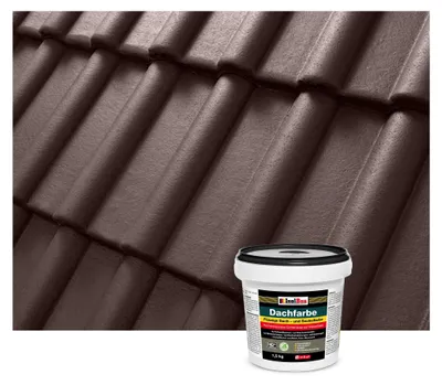 Produktbild von Isolbau Dachfarbe Braun 1,5 kg Sockelfarbe Fassadenfarbe Dachlack wetterfest UV-beständig