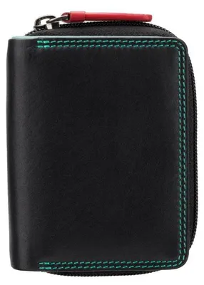 Image de Portefeuille en cuir pour femmes Visconti, noir, avec protection RFID, dimensions : 11 x 8,5 cm