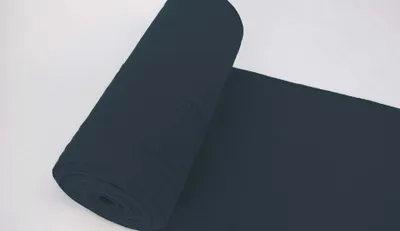 Produktbild von Bündchenstoff LUC Marine, Uni 270 g/m², Strickschlauch glatt/fein, 35 cm breiter Schlauch, 25 cm lang, Meterware